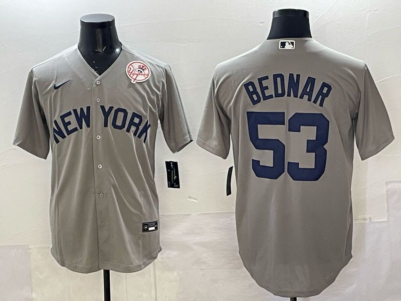 Men New York Yankees #53 Bednar Grey Game Nike MLB 2025 Jersey 08->washington commanders->NFL Jersey